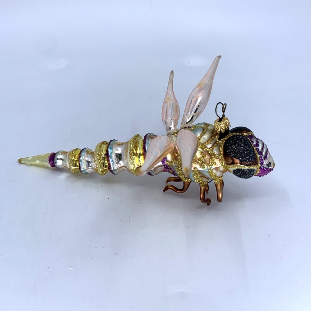 Whitehurst Flying Bug Hand Blown Fantasy Glass Ornament Large 7" Boxed Imports - Picture 2 of 10